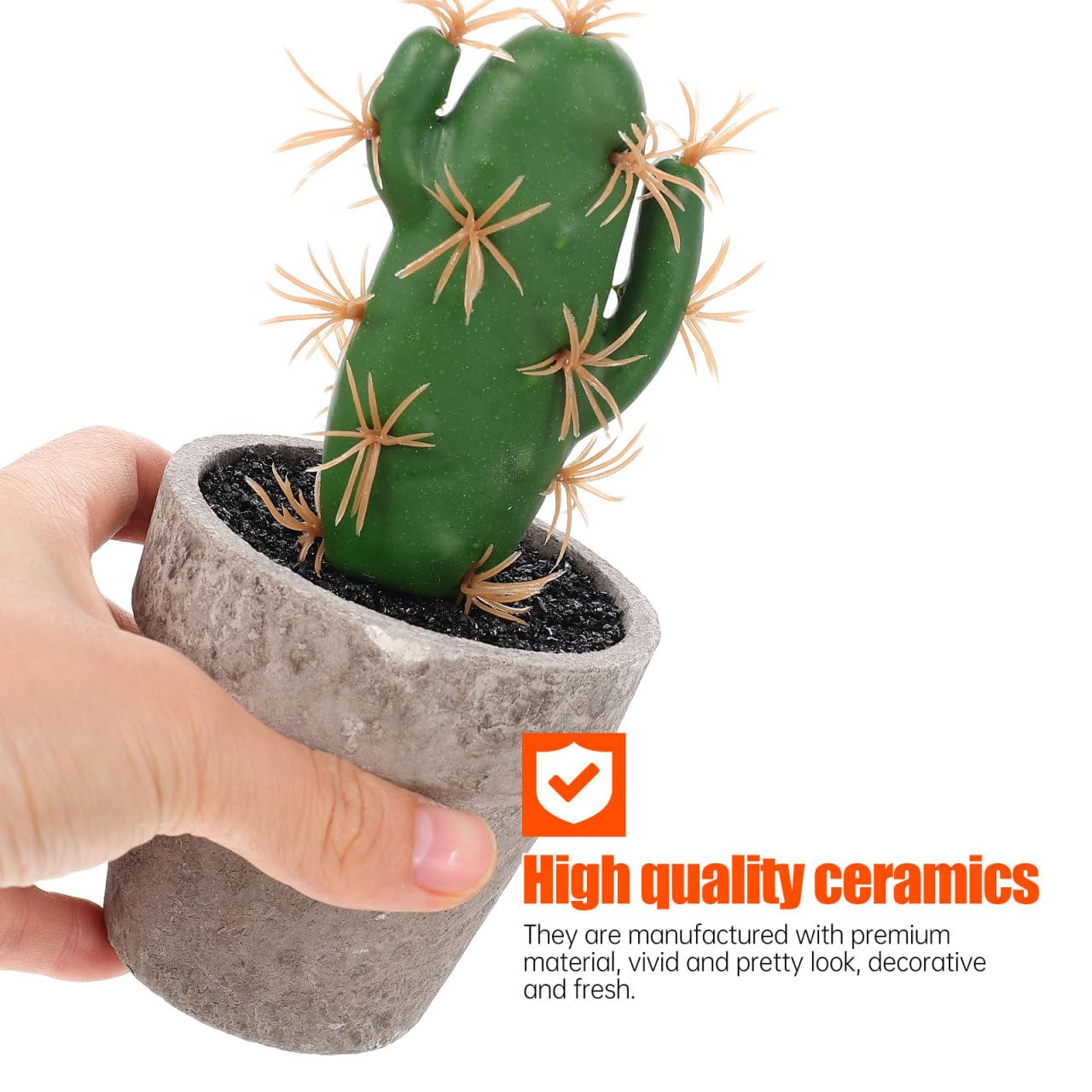 GARVALON Piante Grasse Artificiali per Ufficio e Soggiorno Aspetto Naturale Set 4 Pezzi in Vaso di Polpa e Plastica, Decorazione da Tavolo Verde e Facile Cura