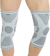 NEOtech Care Genouillère protège-genou en fibre de bambou - Élastique, respirante (Couleur grise, Taille L, 1 Paire)