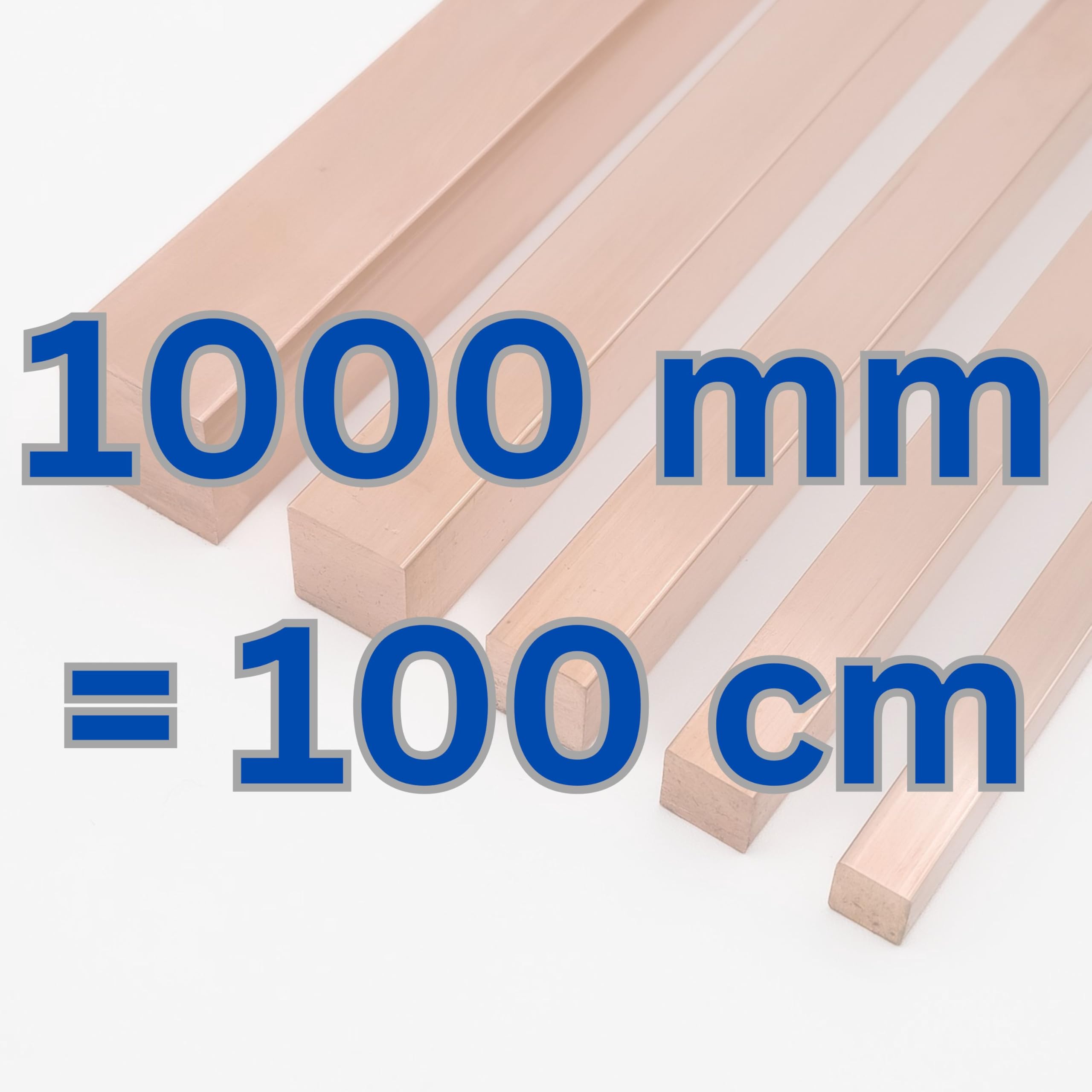 Barre en cuivre Cu99,9 carrée, dimensions des bords : 6-30 mm longueur 50-2000 mm matériau plein, profil 4 pans, tige carrée, 4 pans, modélisme, construction (longueur : 1000 mm = 100 cm, 12 x 12 mm)