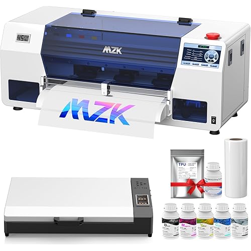 MZK A3 Plus F1080 DTF Printer(XP600 Gen2),Automatic Time Cleaning Maintenance printhead+Ink Anti-Clog Design,2X-Speed Compared to L1800,5" LED Multi-Function Display,Film Cutter,Gift Ink 2 Years
