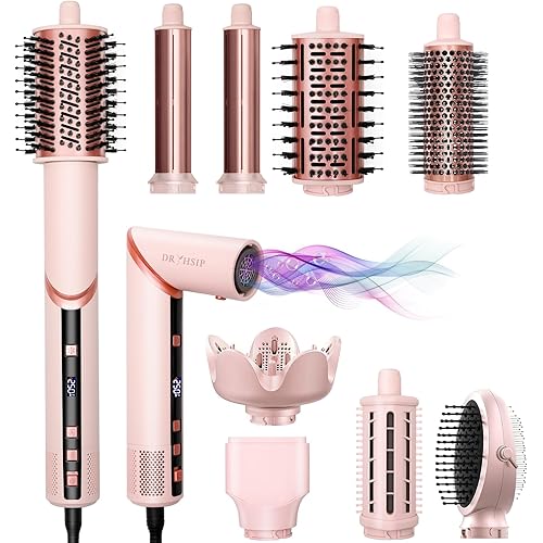 9 in 1 Hot Air Styler Wrap - 110,000 RPM High-Speed Hair Dryer Brush, Negative Ionic Foldable Blow Dryer Brush for Fast Drying, Curling, Volumizing - Multi Stylers Tool, Holiday Gift for Women