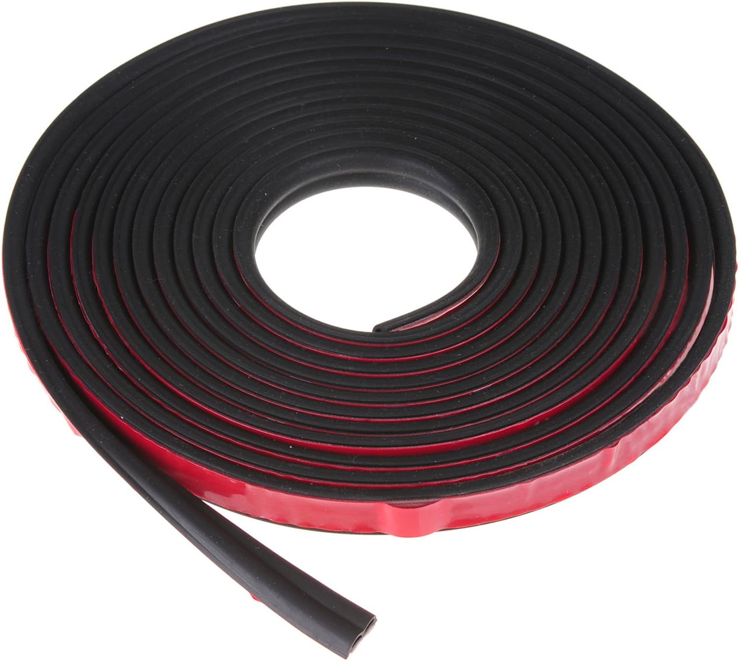 Black Hollow Double D Profile Extruded Seals Rubber Strip 16 Feet for Car Door Window Black