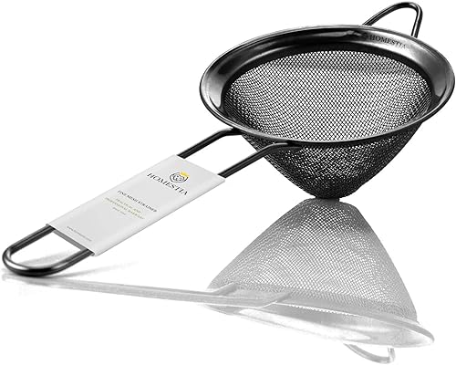 Homestia - Colador de acero inoxidable de malla fina para colar té, colador de té de 3 pulgadas.