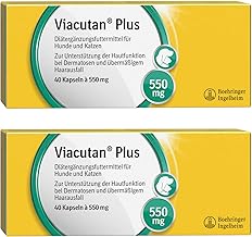 Boehringer Ingelheim Viacutan Plus Lot de 2 paquets de 40 gélules de 550 mg pour les problèmes de peau