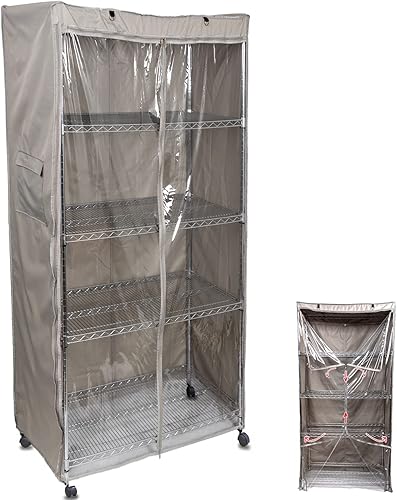 YLOVAN Cubierta para estante de almacenamiento, estante de alambre, protector contra el polvo, se adapta a estantes de 36 pulgadas de ancho x 19