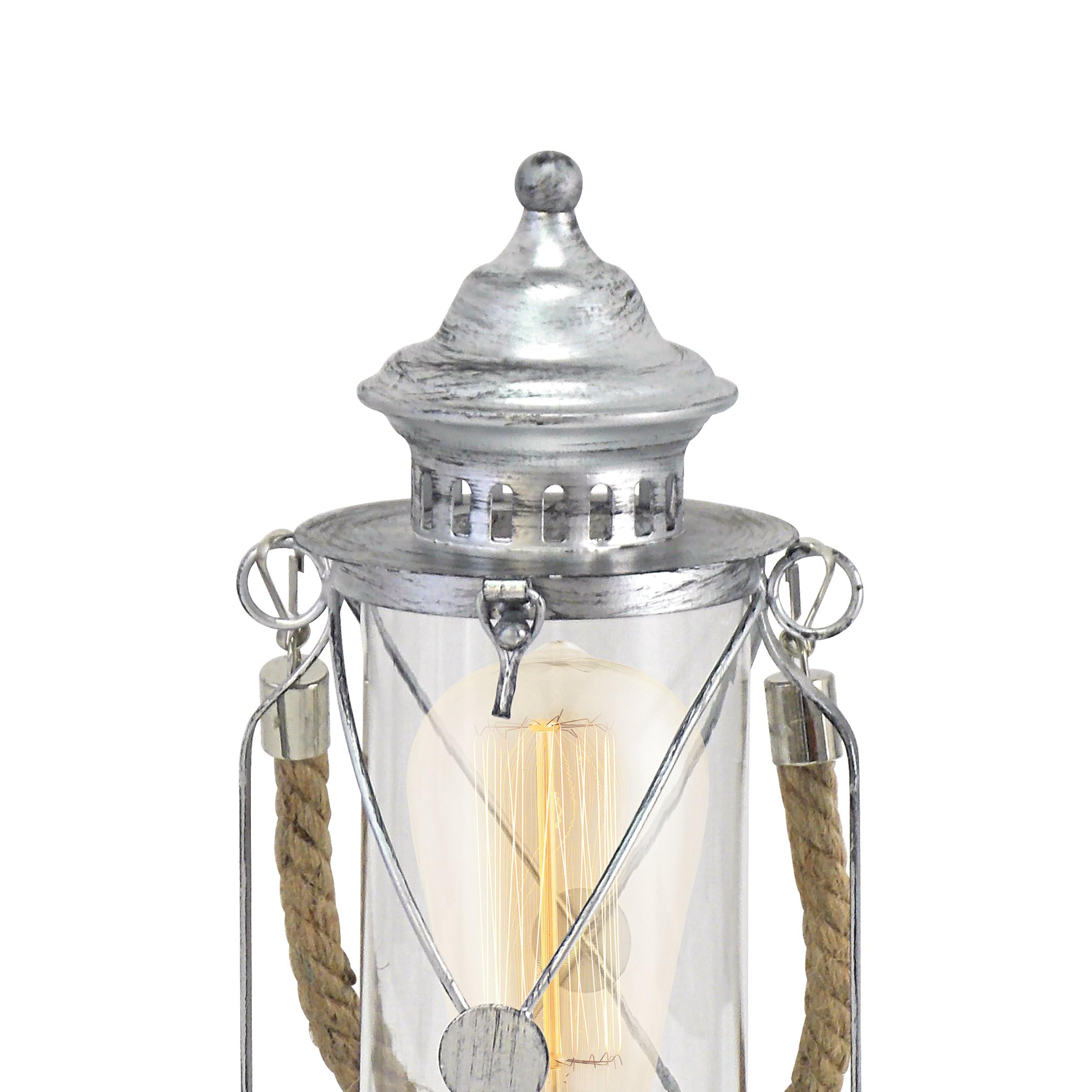 EGLO Tischlampe Bradford, 1 flammige Vintage Tischleuchte, Laterne