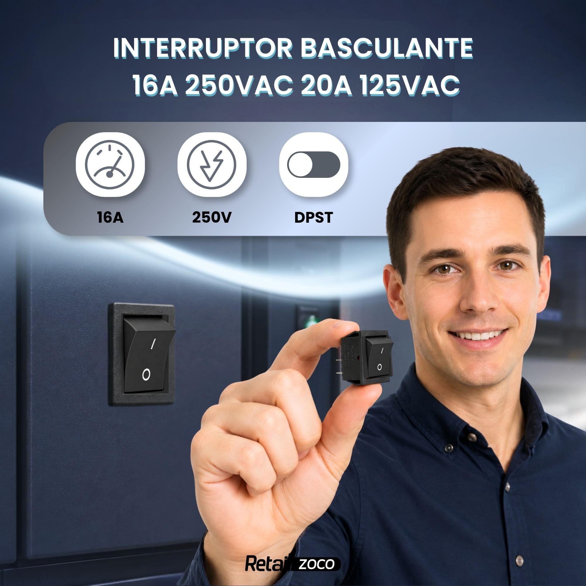 Interruptor Basculante DPST ON/OFF 4 pin, 5 Unidades - imagen 2