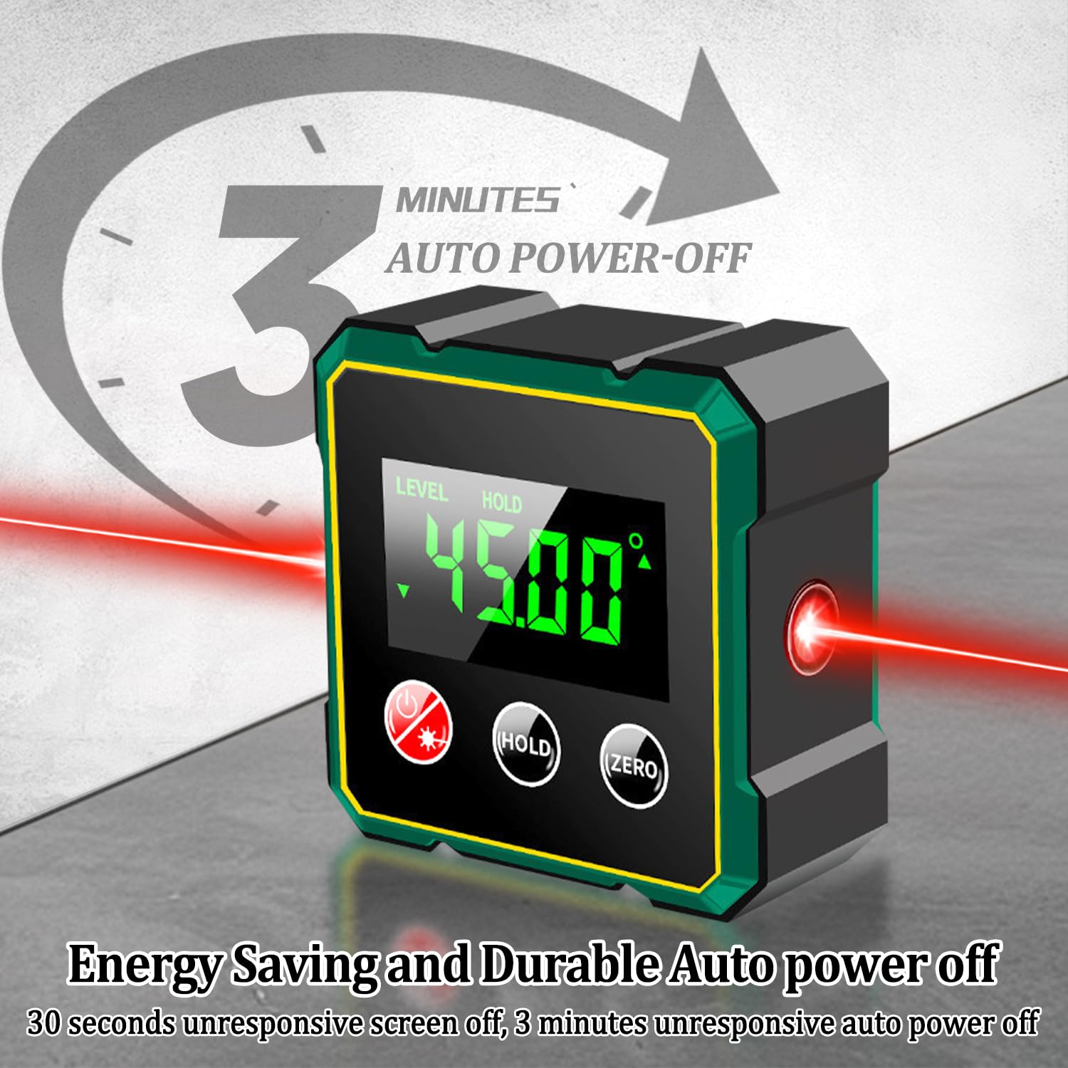 BLANCHE - Inclinomètre Numérique Avec Base Magnétique Jauge D'angle De
