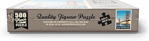 Miniatura 7 de MyPuzzle San Francisco Under The Golden Gate, póster vintage, rompecabezas prémium de 500 piezas para adultos