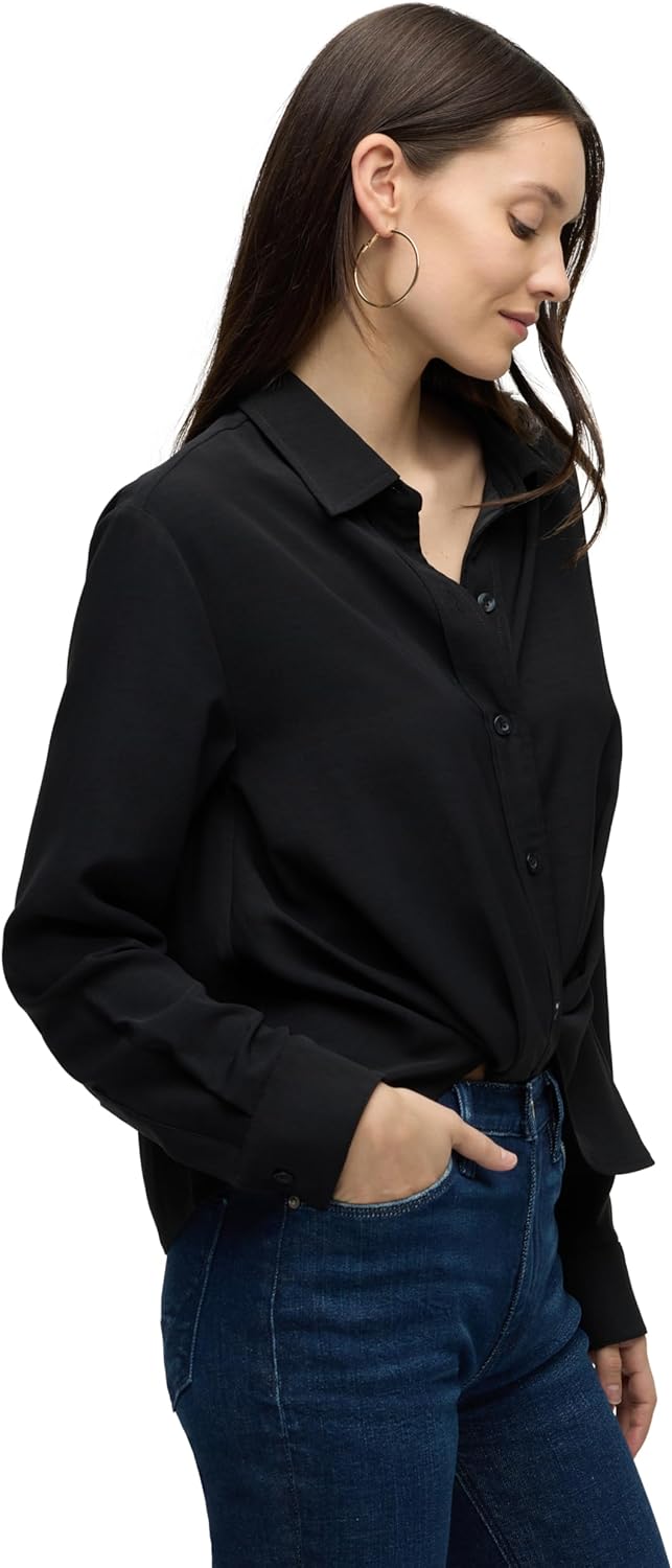 HUDSON Womens Long Sleeve Knotted Front Button Down Shirt - Image 2