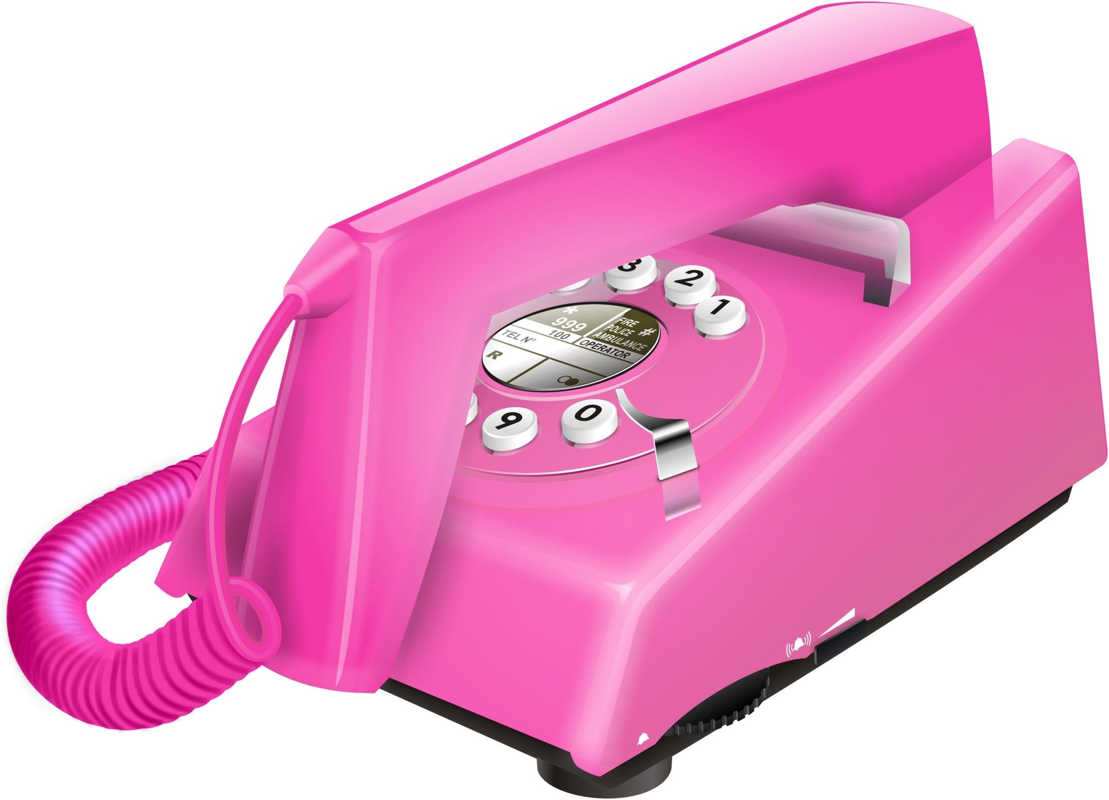 Geemarc Trimline Retro Style 2 Piece Corded Telephone - Pink