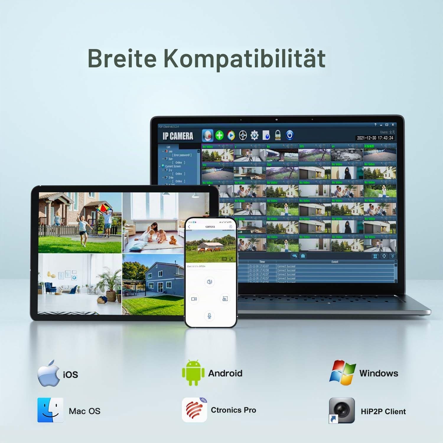 Ctronics 2.5K 4MP Überwachungskamera Aussen mit Solarpanel, 2560×1440P PTZ WLAN IP Kamera Outdoor mit Akku, 355°/95° Schwenkbar, PIR Personenerkennung, Farbige Nachtsicht mit Spotlight, IP66 | 2560×1440P,mit Akku,355°/95° Schwenkbar, PIR Personenerkennung
