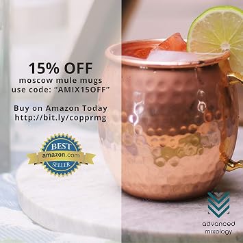 Mule Science Authentic Moscow Mule Copper Mugs Set of 16 (16oz) | Solid Barrel 100% Copper Cups Set w/ 16 Straws, 16 Coasters & 2 Shot Glasses | Handcrafted Tarnish-Resistant Food Grade Lacquer Coat