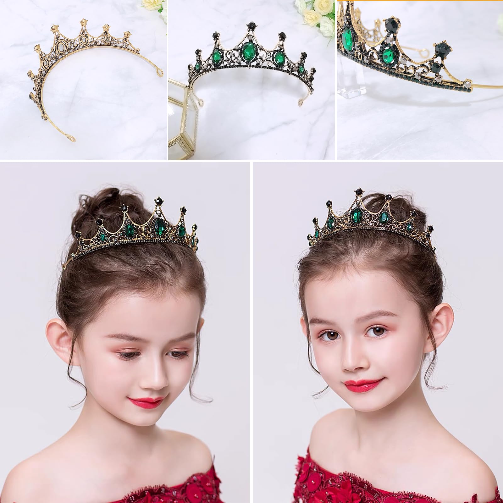 Kristallkrone Tiara Barock Krone Prinzessin Kristallkrone Königin Vintage Strass Stirnband