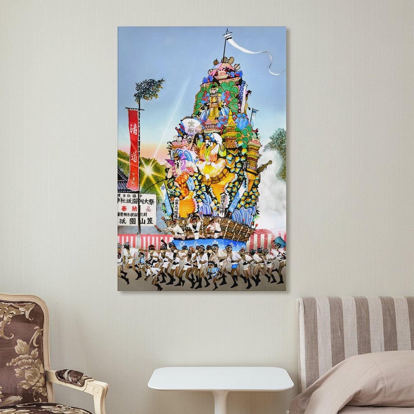 Amazon.co.jp: 藤城清治 博多祇園山笠 絵画 ポスター 工芸品の装飾品