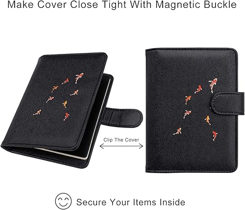 Miniatura 6 de WALNEW - Soporte para pasaporte para viajes, cartera con funda RFID para pasaporte para mujeres y hombres, estuche de PU de piel sintética para