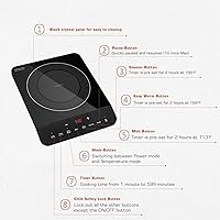 Vista 3 de Empava Portable Induction Hot Plate Cooktop, Single 1 Burner Countertop Cooker, 3 Preset Modes, Shatter-proof Flat Glass Top, 110~120 Volt Plug in