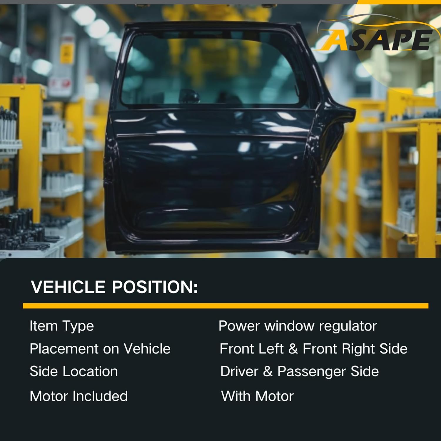741-886 Front Left+Front Right Window Regulator Assembly with Motor Compatible with 1993-2002 for Chevy Camaro 1993-2002 for Pontiac Firebird