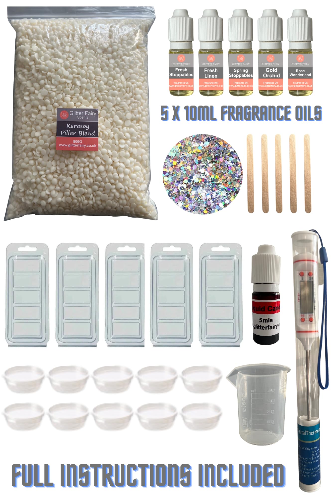 Wax Melt Starter kit - Laundry Fragrance scents, Kit3 - A Great kit to Introduce You to the Art of Making Your own Highly Scented, Luxurious Wax Melts from Home