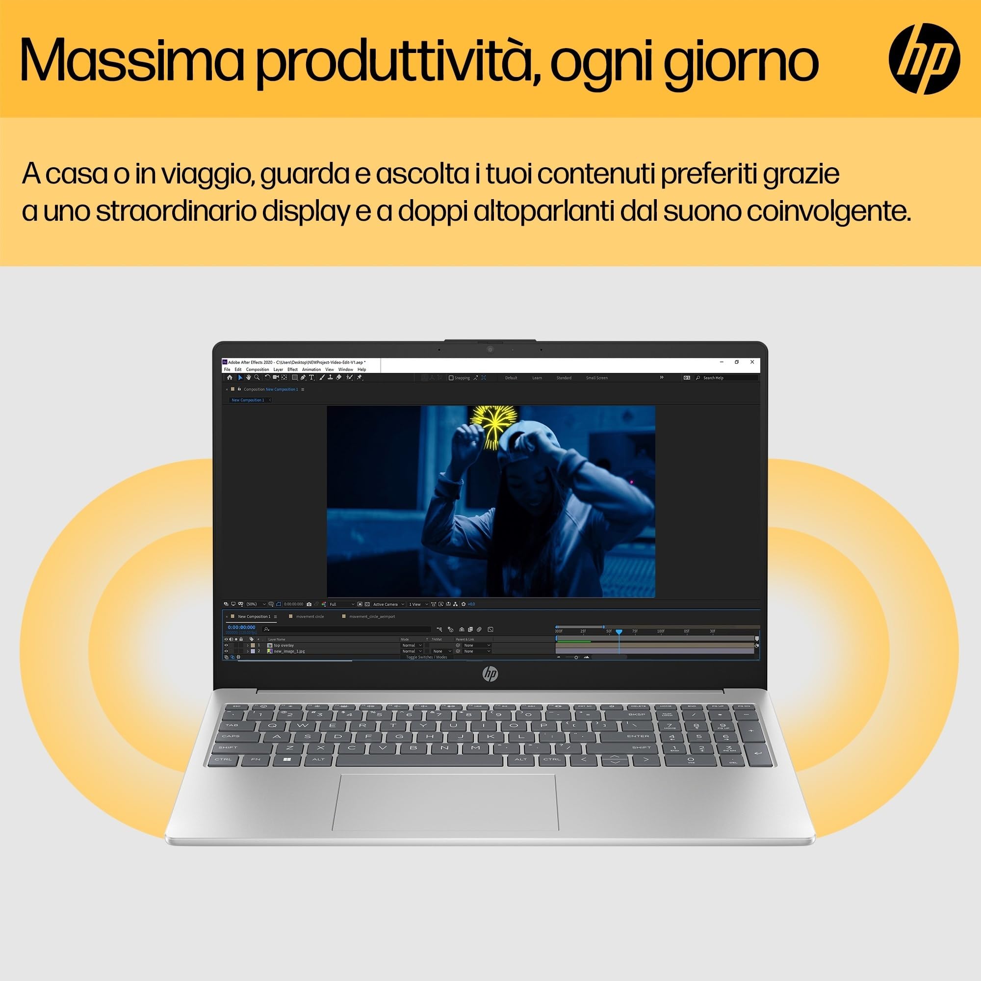 HP Laptop 15-fc0019sl, PC Portatile 15", Display 15.6" FHD Antiriflesso, Notebook, AMD Ryzen 7 5825U, 16GB RAM, 1TB SSD, AMD Radeon, Windows 11, Computer Portatile, Argento, QWERTY