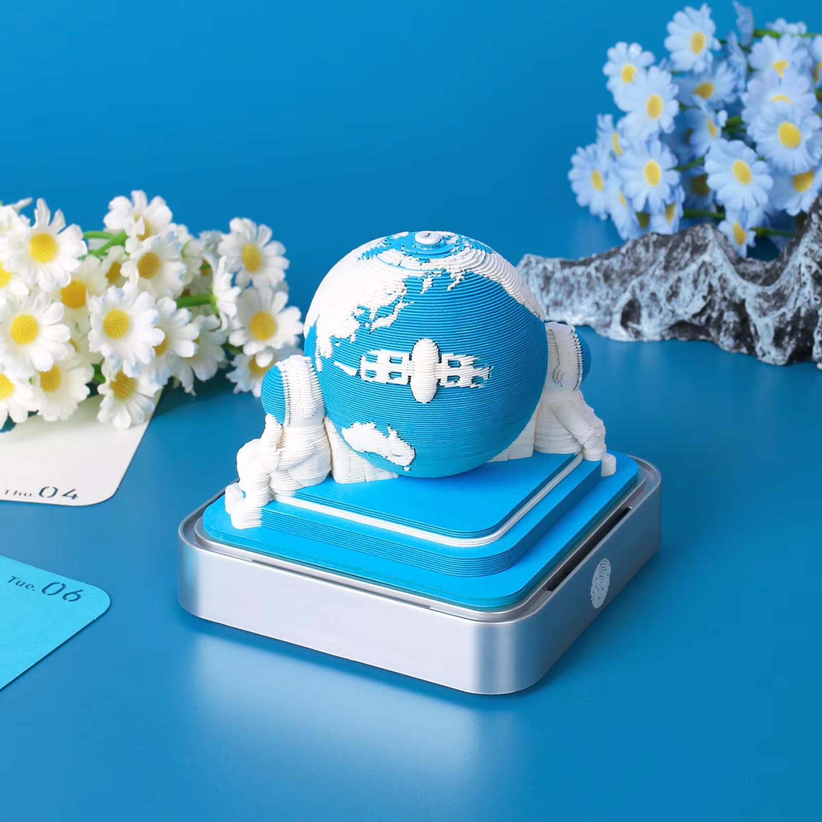 Kreativer 3D-Kunstkalender, Notizblock mit LED-Lichtern, DIY-Notizblock, 3D-Kalender 2026, Abreißkalender 2026, für Büro und Zuhause