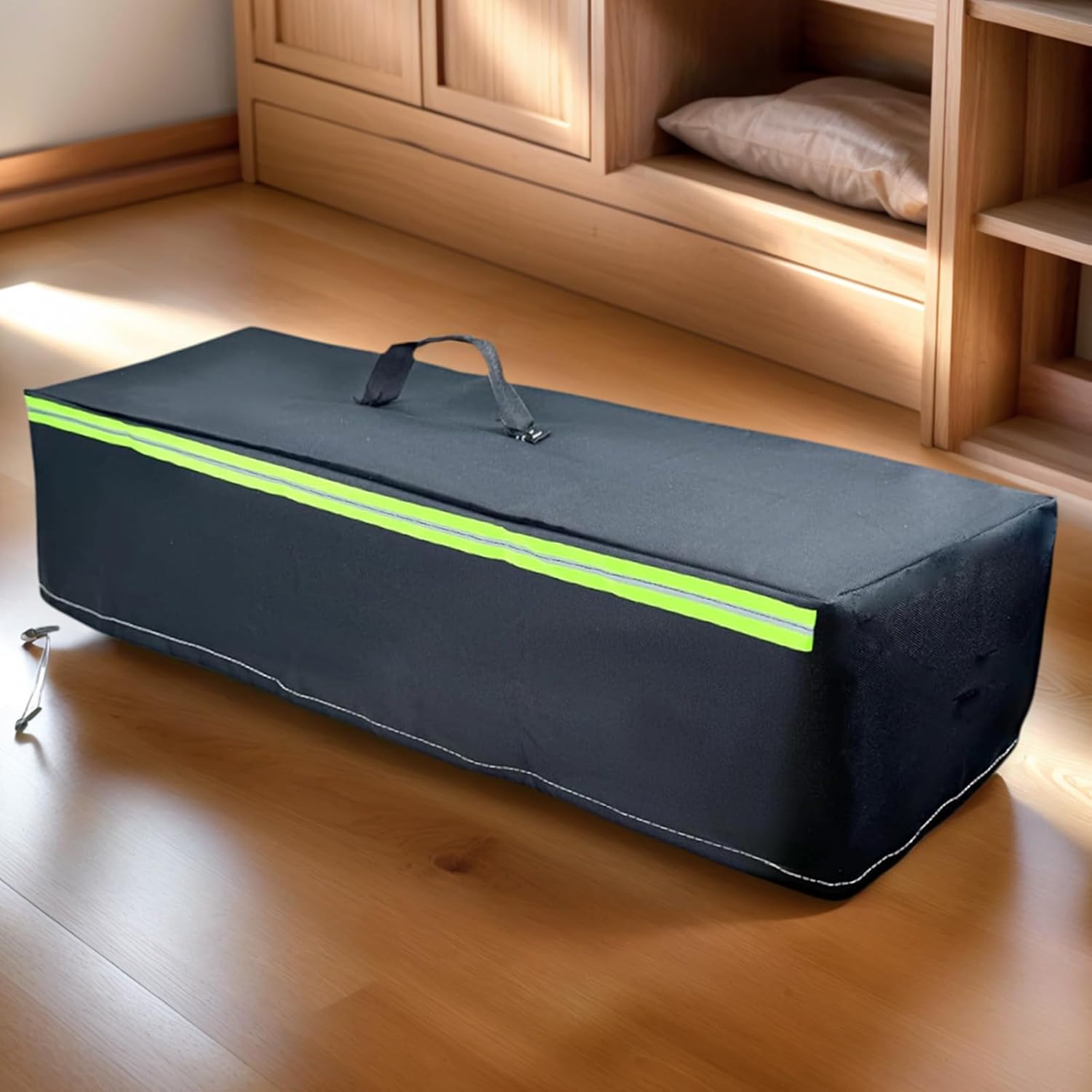 Fire Pit Cover | Oxford Fabric Protector with Luminous Strips | Square Fire Pit Cover | for Garden Backyard Farm Driveway Porch Lawn Patios Balcony