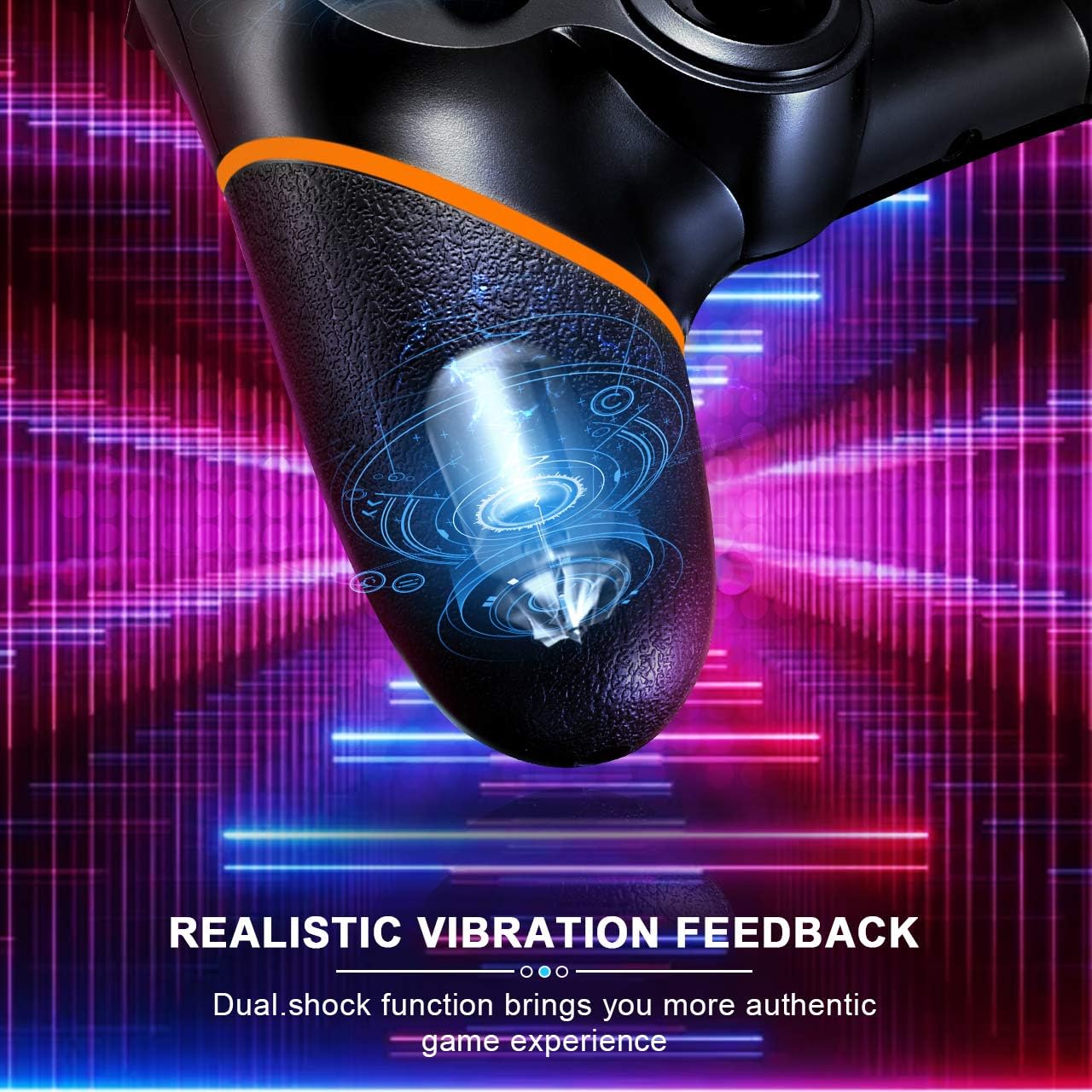 ORDA Wireless Controller Wireless Gamepad for PC (7/8/8.1/10) with Audio Function, Mini LED Indicator and USB Cable.