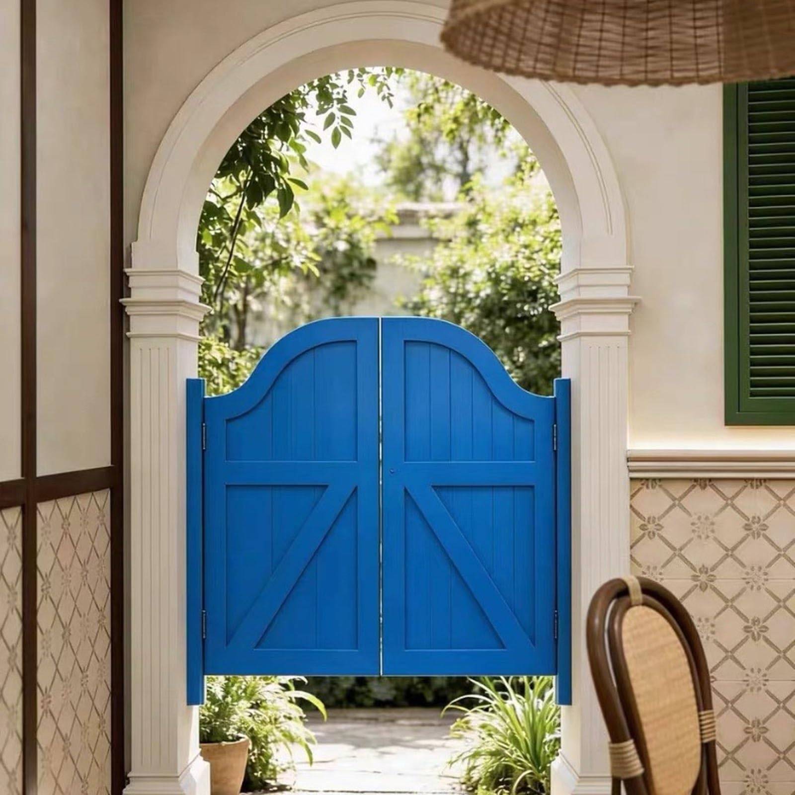 Porte battante double, porte Saloon en bois porte pivotante avec charnière | Portes Battantes 70-150cm large, Porte de Séparation pour intérieur couloir cuisine café bar(Noir,W110 x H90cm)