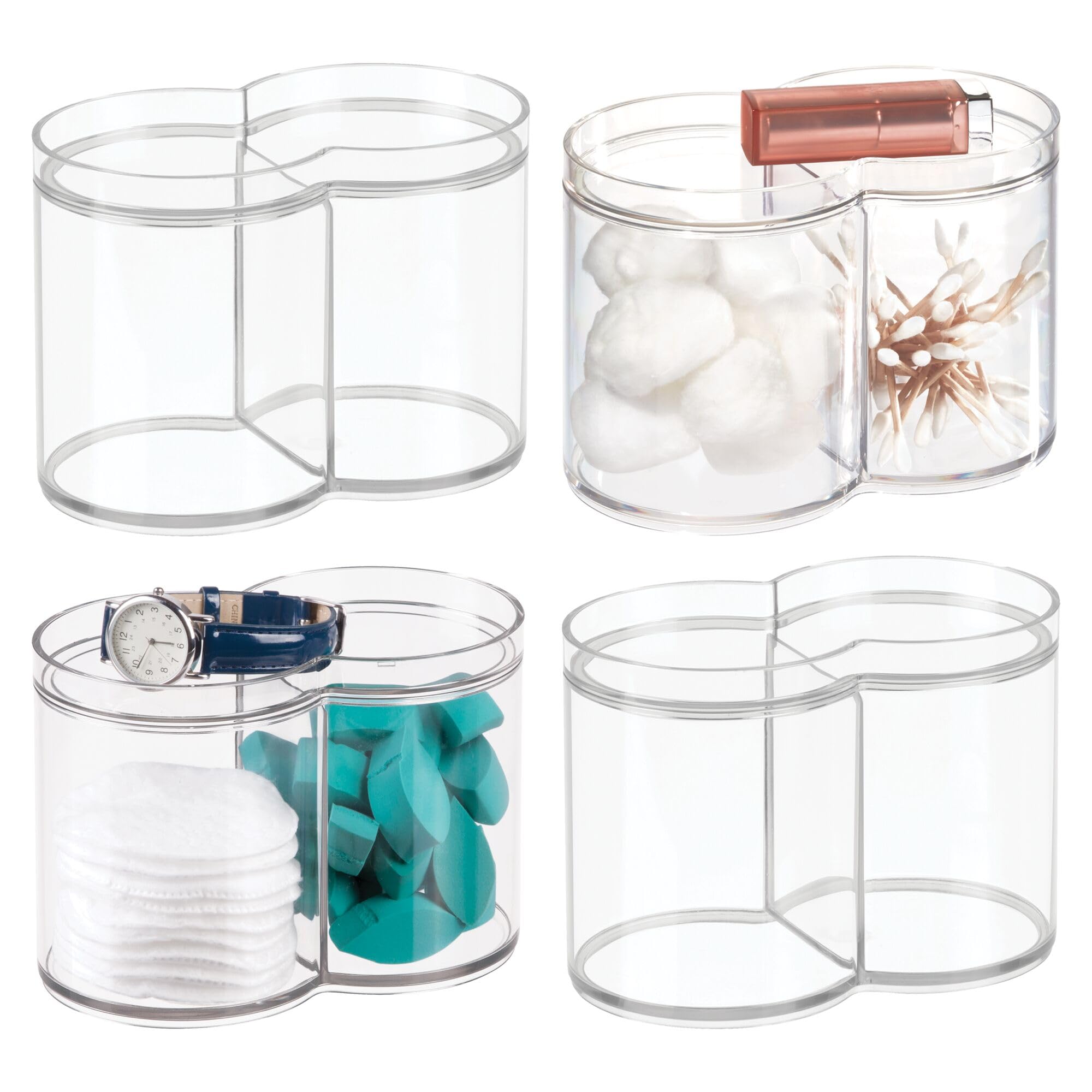 Recipientes transparentes apilables iDesign para baño dile adiós al caos de cosméticos y tocador 8