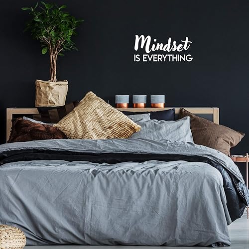 Calcomanía de vinilo para pared, Mindset is Everything, 10 x 22 pulgadas, moderna calcomanía inspiradora con cita para el hogar, dormitorio,