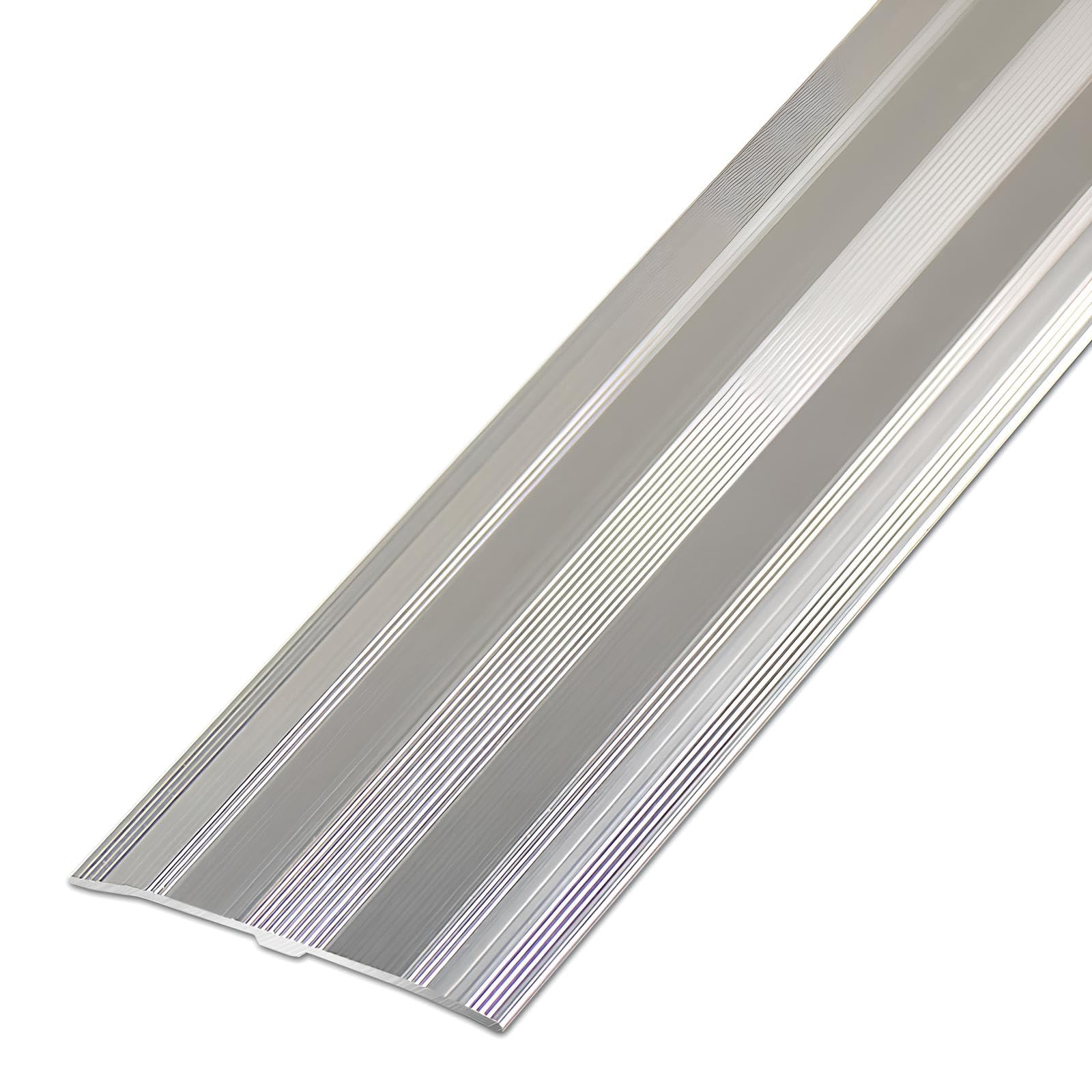 60mm Extra Wide Aluminum Floor Transition Strip, Metal Door Threshold for Joining Floor Gaps, Carpet Threshold Transition, Cover Strip(Silver,135cm/53.1in)