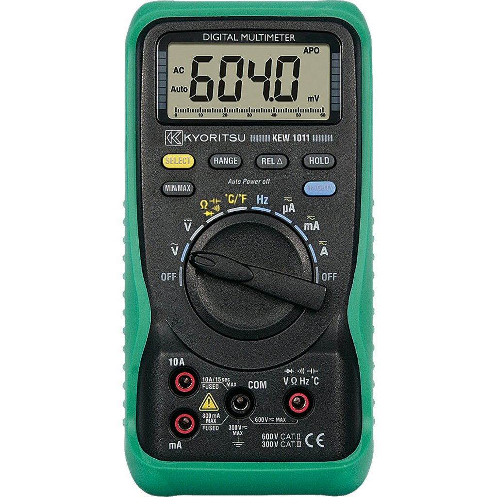 Kyoritsu Kew 1011 mutlimetro Digital para la tamaño de tensioni AC/DC, Corriente AC/DC, resistencia, continuidad, prueba diodo, Capacidad, Frecuencia, temperatura, Gris