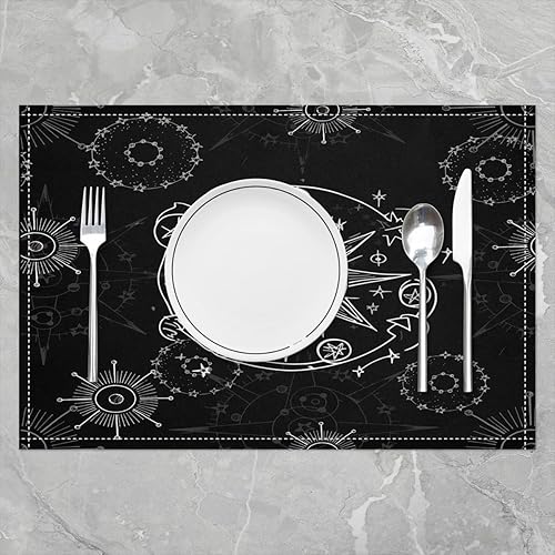 Miniatura 10 de Manteles individuales de tela lavable con diseño de oso para niños, diseño de rayas geométricas, manteles individuales vintage, cocina, cena, estilo