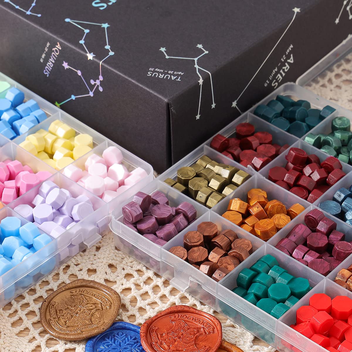Iteryou 1250 Pcs Wax Seal Beads, 48 Colors, Brown, Multicolor, High Viscosity Sealing Wax for Wax Stamp, Craft, Wedding Invitations, Maps, Manuscripts, Envelopes, Parcels, Cards, Handicrafts, Gifts 2
