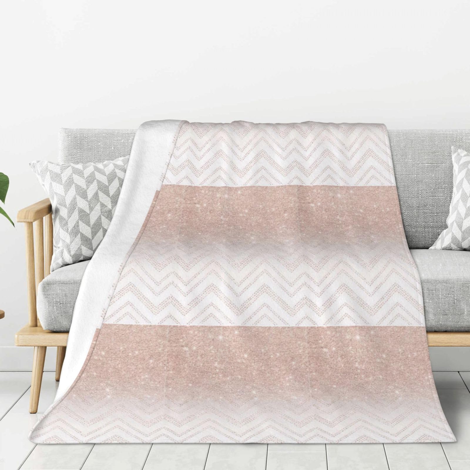 Couverture chaude en flanelle imprimée à motifs pailletés pour lit et canapé