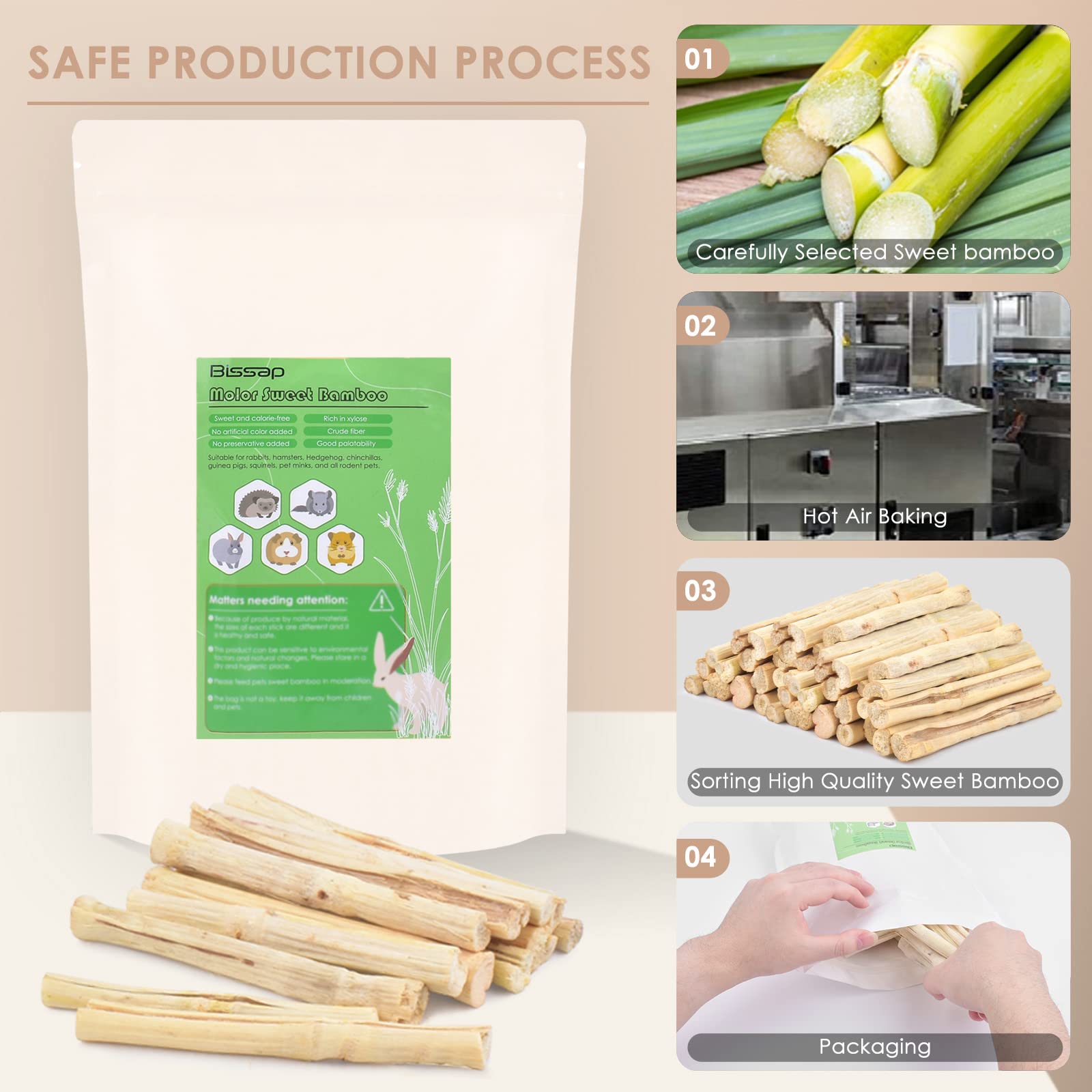 Bissap Bâtons de bambou doux de 700 g pour lapins, jouets à mâcher pour lapins, hamster, chinchilla cochon d'Inde, lapin, écureuil, petits animaux, friandises naturelles, bâtonnets à mâcher pour