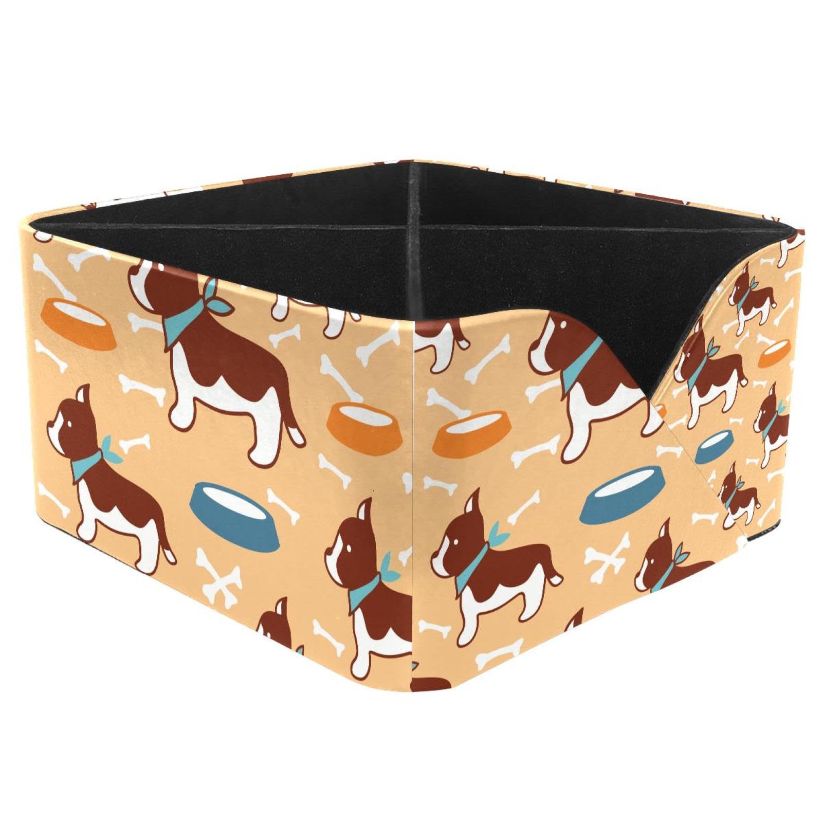 KengjuTesu Cute Dogs Bones Desktop Organizer Pen Holder, Rectangular Pencil Cup for Office, Study and Makeup Stations