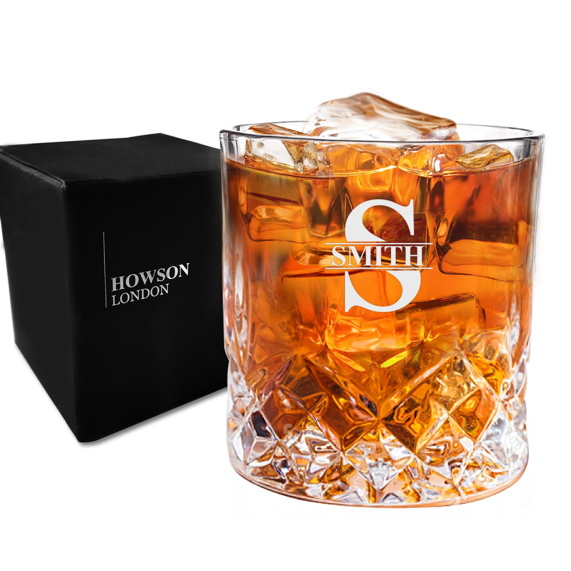 Personalised Whiskey Glass for Men Engraved Whiskey Tumbler Glass Personalised Gifts for Men Personalised Glasses 7oz/210ml Fathers Day Birthday Christmas Wedding Best Man Groomsmen Gift (Design 2) — image 1