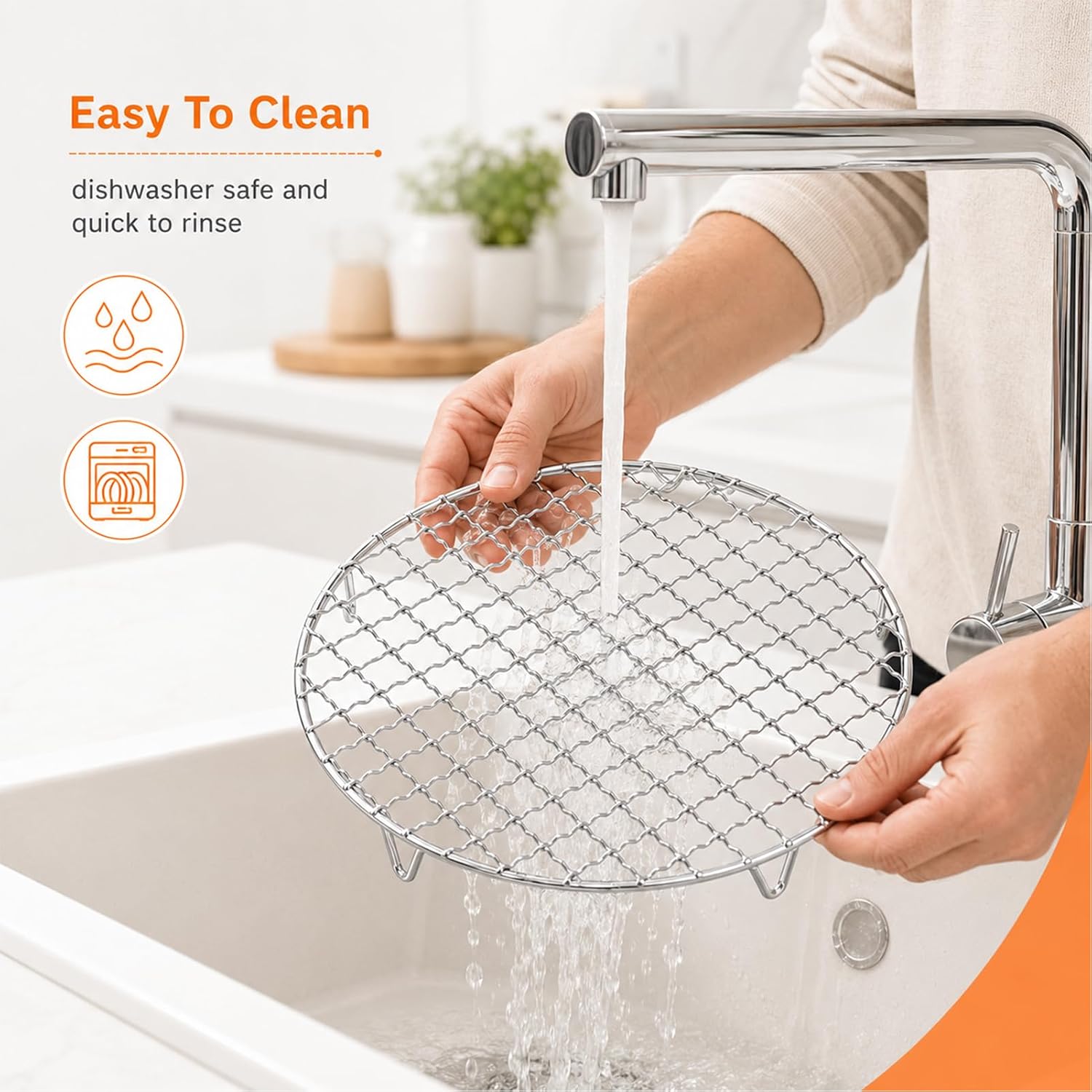 6 Inch Round Cooling Rack Stainless Steel Steamer Rack