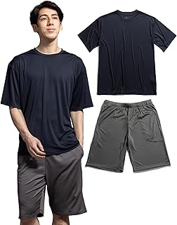 [Nutopia] メンズ パジャマ 上下 【驚きの瞬間速乾】 春夏 ドライ ゆったり 蒸れない 部屋着 ルームウェア なめらか ストレッチ 半袖 Tシャツ ハーフパンツ 大きいサイズ
