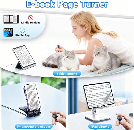 TikTok Scrolling Ring Remote Control,Page Turner for iPad iPhone & Android Tablet,Bluetooth Camera Remote, Scrolling Ring for TikTok,YouTube,Instagram,iOS,Android (Black)