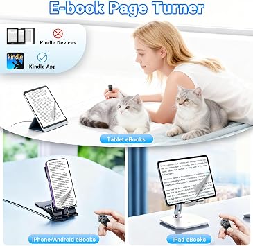 TikTok Scrolling Ring Remote Control,Page Turner for iPad iPhone & Android Tablet,Bluetooth Camera Remote, Scrolling Ring for TikTok,YouTube,Instagram,iOS,Android (Black)