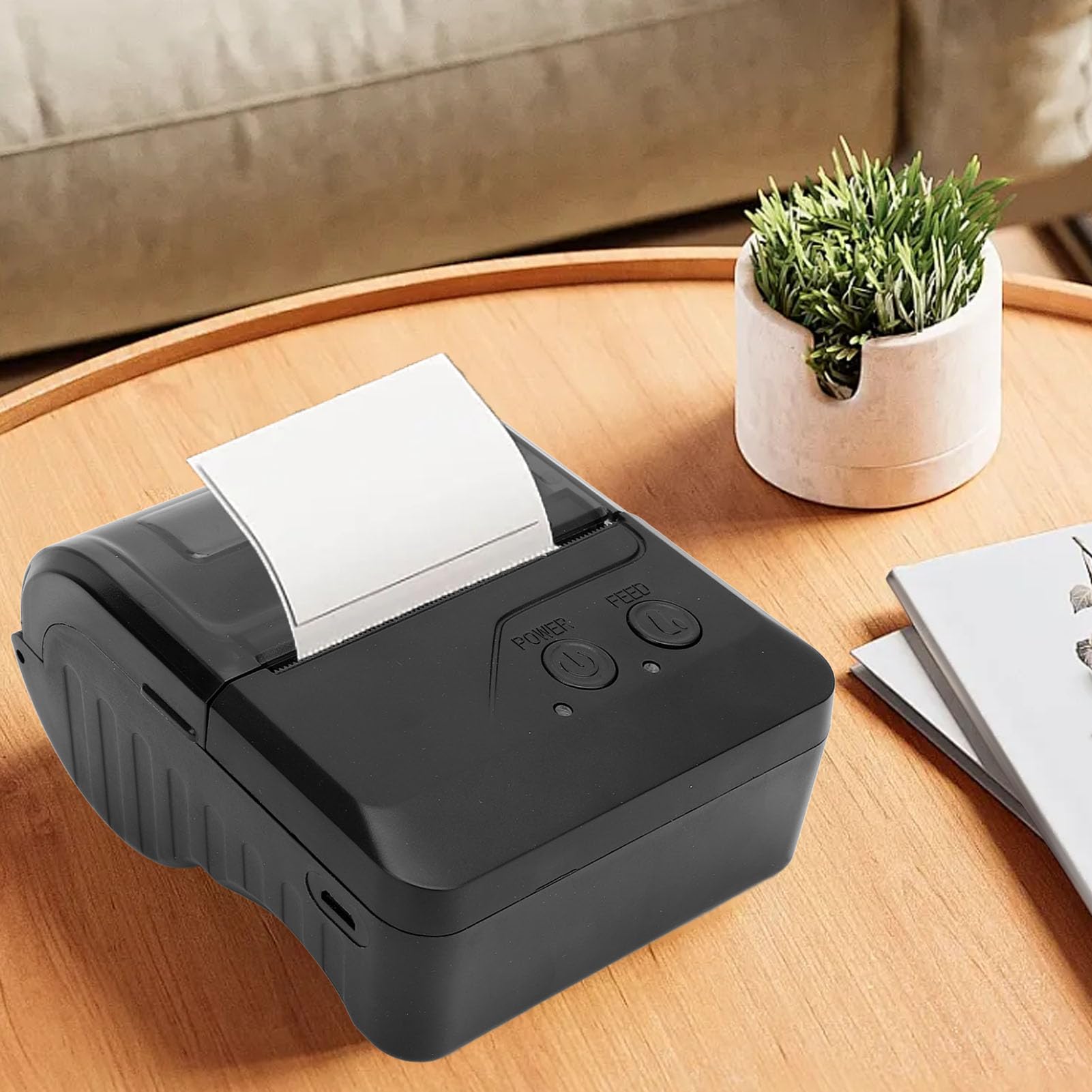 Asixxsix Imprimante Thermique Bluetooth pour étiquettes,imprimante Portable USB Haute Vitesse 203 PPP avec Batterie intégrée de 2600 mAh, pour l'expédition de Colis et la logistique