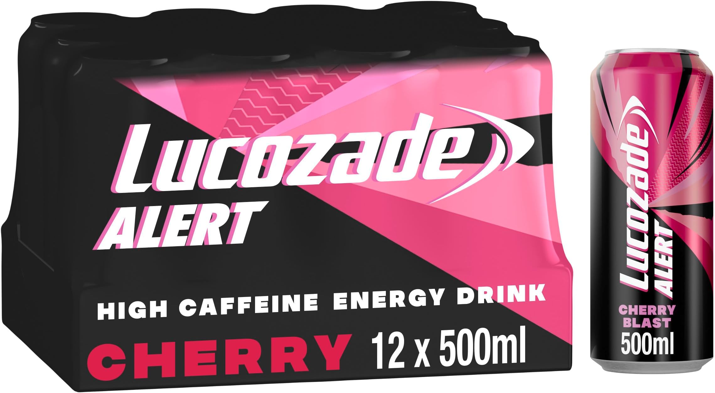 Lucozade Alert Energy Drink Cherry Blast 500ml (Pack of 12)