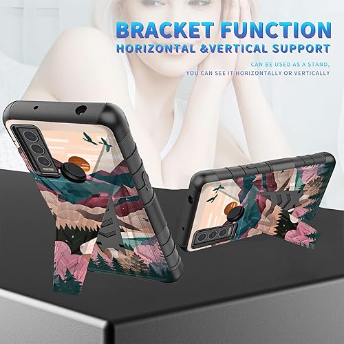 Miniatura 169 de AT&T Calypso 2 (U319AA) Funda con protector de pantalla de vidrio templado resistente con función atril integrado para debut de críquet, ciervo