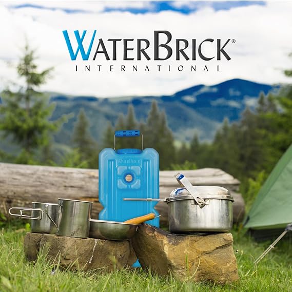 WaterBrick International WaterBrick Water Storage Containers for Emergency Water Storage | 4-Pack of Stackable 3.5 Gallon Water Container Bricks | Food-Grade HDPE Plastic | BPA-Free | STD Blue