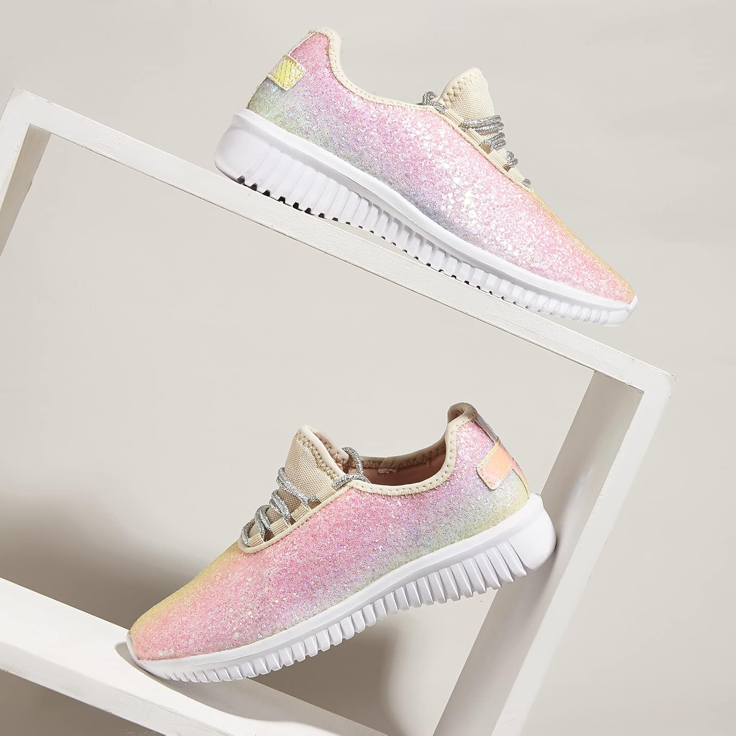 K KIP WOK Fashion Glitter Sneakers for Womens Silp On Running Shoes Lightweigt Tennis Walking Sneakers - Image 5