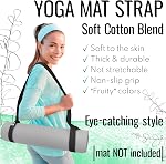 TECEUM Premium Yoga Mat Strap - Soft & Thick Cotton Carrier for All Mats | Adjustable Non-Slip Skin-Friendly Mat Holder Sling. Mat Not Included