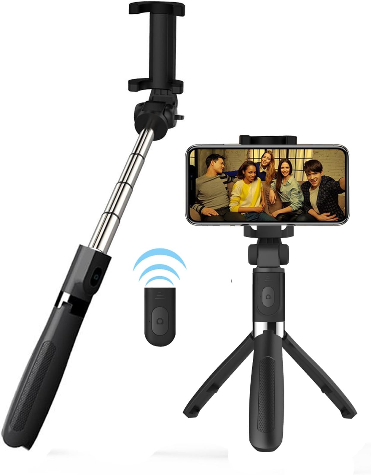 Alptoy Selfie Stick Bluetooth, Extendable Selfie Stick with Wireless Remote and Tripod Stand Selfie Stick for iPhone X/iPhone 8/8 Plus/iPhone 7/iPhone 7 Plus/Galaxy Note 8/S9/S9 Plus/S8