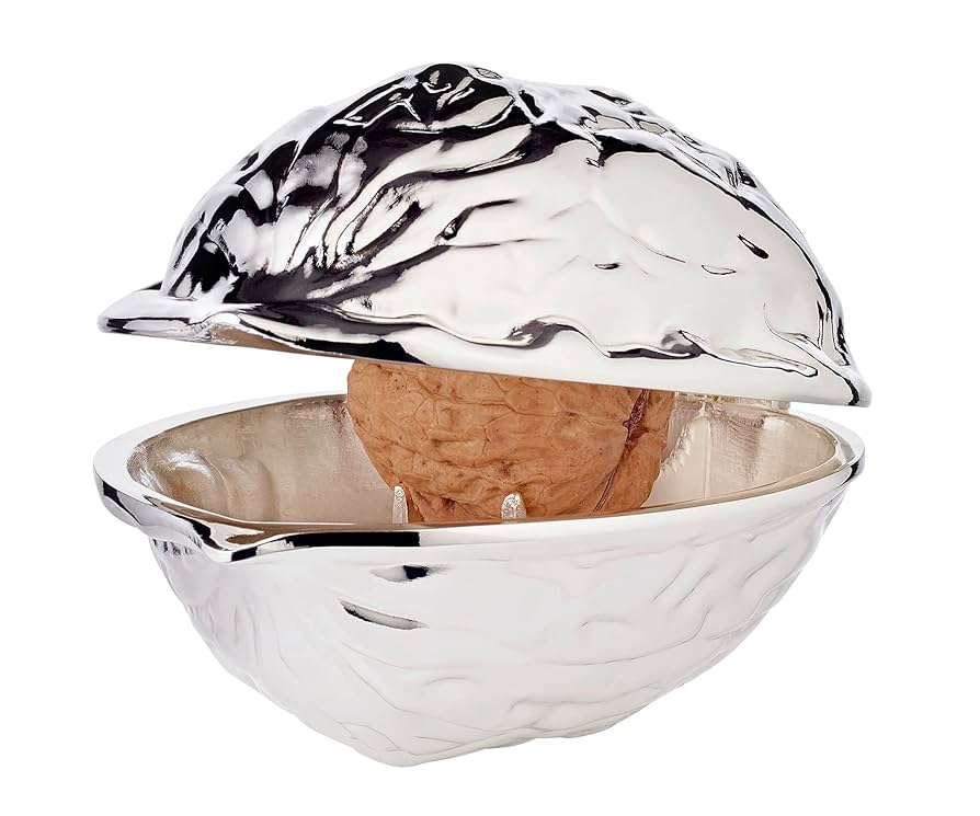 Schiaccianoci Edzard A Forma Di Noce | Placcato Argento Antiossidante | Lunghezza 12 Cm